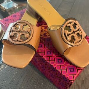 Tory Burch Brown Slide Sandals